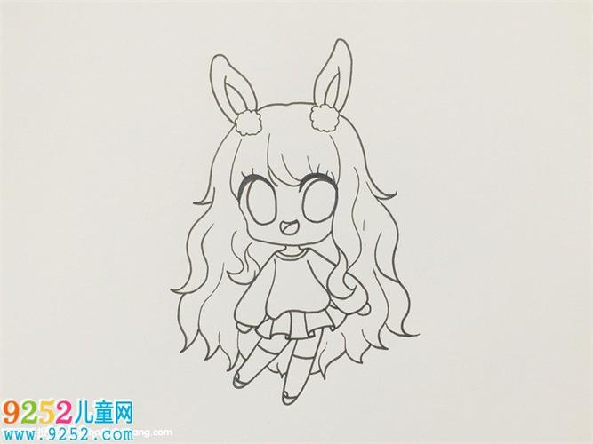 萌少女简笔画图片步骤（美少女简笔画步骤简单）(7)