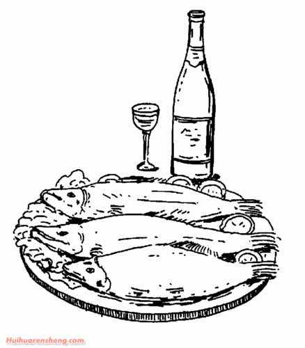 筷子和鱼的简笔画（一盘子鱼的简笔画）(3)